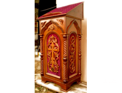 Аналой резной с бархатом, аналой резьба по дереву