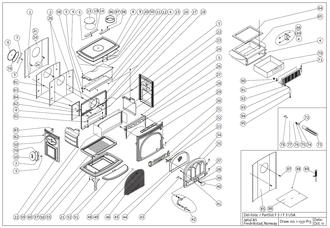 Ограничитель дров для печи Jotul F3 CB на схеме