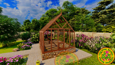 Английская теплица с цоколем ЧЕСТЕРФИЛД ОПТИМАЛ 3х4