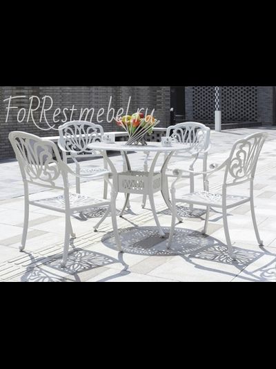 Литой садовый комплект PALERMO белый