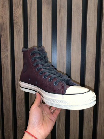 Кеды Converse Chuck 70 Cozy Club зимние с мехом бордовые