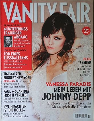 Vanity Fair Germany Magazine November 2007 Vanessa Paradis, Depp Иностранные журналы, Intpressshop