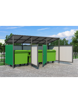 Мусорная площадка на 3 бака (арт. МП 03)