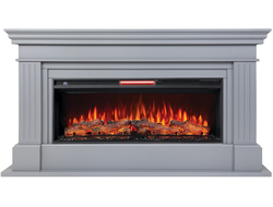 Линейный электрокамин Ontario GR-P (серый) с очагом Joker 45