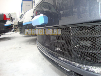 Защита радиатора Skoda Fabia 2 рестайлинг 2011-/Skoda Roomster 2011-2015 black