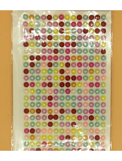 Стикеры для творчества,  полубусины, 6 мм, цвет микс
