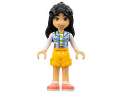 Friends Liann - Bright Light Blue Vest with Pockets, Bright Light Orange Shorts, Coral Shoes, n/a (frnd583)