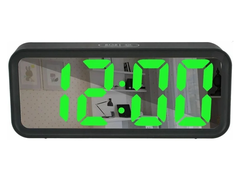 TEWSON DT-6508 Часы настольные электронные с будильником и термометром, зеленая подсветка