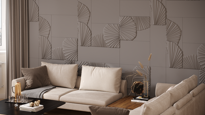 Гипсовое 3D панно "Пальмы" (боковой ракурс)