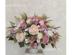 Замечательная композиция из искусственных цветов в вазе для декора № КВВ034/купить для интерьера