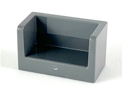 Panel 1 x 2 x 1 with Rounded Corners and 2 Sides, Dark Bluish Gray (23969 / 6275131)