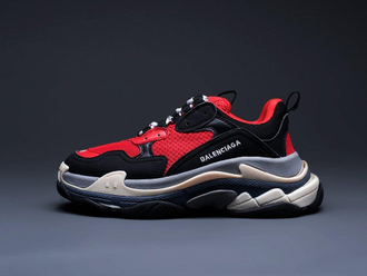 Balenciaga Triple S (БАЛЕНСИАГА) Черно-красные мужские (41-45)