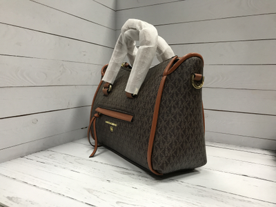 сумка майкл корс selma с застежкой коричневая