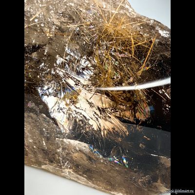 Рутил  в дымчатом кварце. Россия.   195*110*65мм