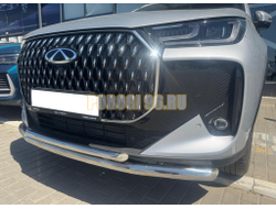 Защита переднего бампера двойная Папа Тюнинг d60/42 для Chery Tiggo 7L 2025-