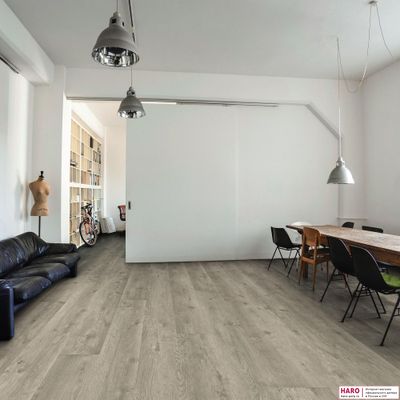 Ламинат Haro Tritty 100 Gran Via Дуб Бергамо Серебряно-Серый 541578 32 класс толщина 8 мм с фаской 2.68 м2