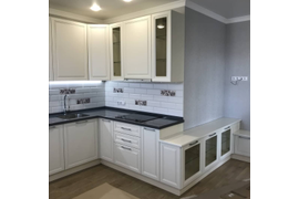 Кухня угловая, 2400*1800 мм. Материал фасадов МДФ. Срок изготовления от 30 рабочих дней. Цена на момент изготовоения 164000 руб.