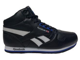 Кроссовки Reebok Classic Mid черно-белые зимние с мехом