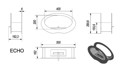 Биокамин Kratki ECHO, TUV