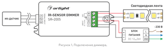 Диммер Arlight SR-2005 (12-36V, 96-288W, IR-Sensor)