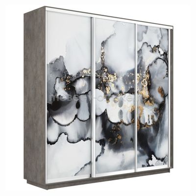 Шкаф-купе Трио-Фото-2 (Абстракция серая) 1800*450*2200