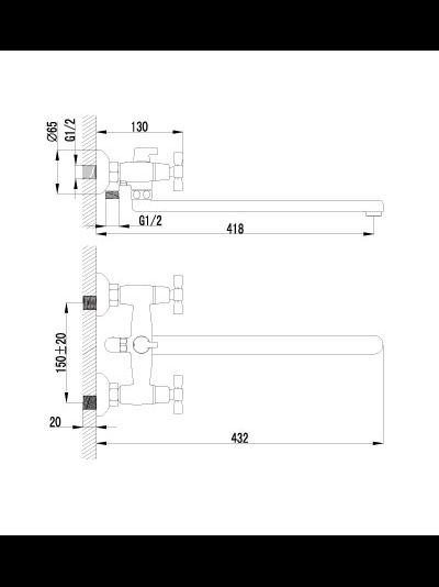 Смеситель для ванны Lemark Лемарк Benefit LM2512C