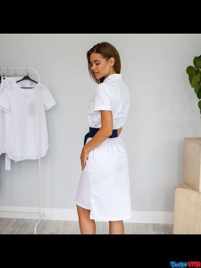 ПЛАТЬЕ DOCLIKE DL318 белое с поясом