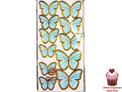 Набор для украшения торта «Бабочки» 10 шт., цвет голубой