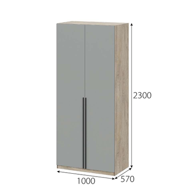 Этна шкаф Ш 57*100 Дуб эндгрей/Софт грей