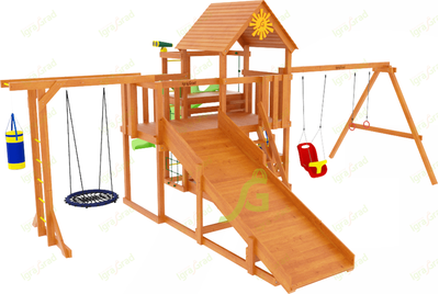 Детская площадка IgraGrad Крафт Pro 4 с зимней горкой