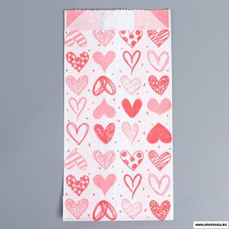 Пакет бумажный Белый «With Love» 17 x 10 x 6.5 см
