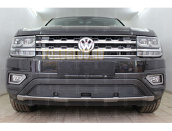 Защита радиатора Volkswagen Teramont 2017- black низ с парктроником