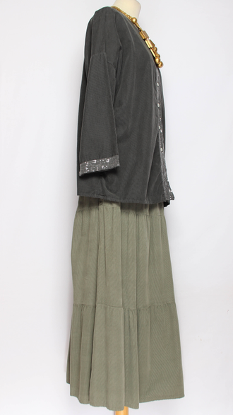 Рубашка "Вельвет пайетки" графит