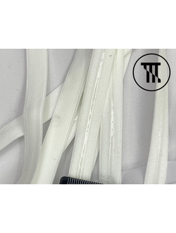 Резинка с силиконом, цв. Белый, шир. 12 мм