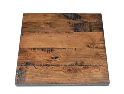 Distressed Ash Plank Top with Light Walnut Stain