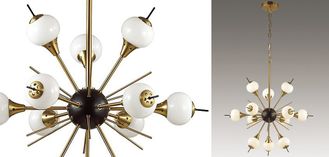 White Glass Globes Sputnik Chandelier