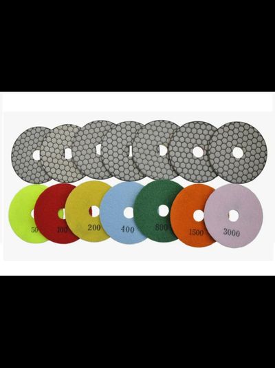 КОМПЛЕКТ Алмазный гибкий шлифовальный круг (№50,100,200,400,800,1500,3000) 7шт (Китай) - Сухой