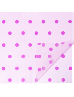 Пленка матовая "Горошек на прозрачном" 58*58см 20шт Сиреневый ПЛ30/3