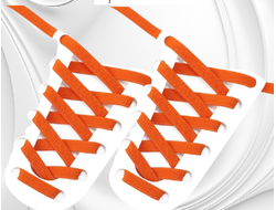 Эластичные шнурки плоские с фиксаторами, 8 мм x 100 см, оранжевый