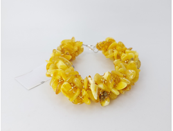 Браслет "Жгут" из белого янтаря