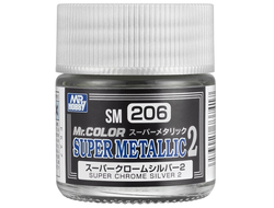 Mr. Hobby: Краска эмалевая металлик SM206 "Super Chrome Silver 2"