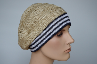 Vizio Италия 4814 берет бежевый с якорем