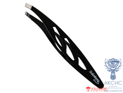 Пинцет для бровей Solinberg G93 (ручная заточка), цветной, наклонное окончание с четкими гранями