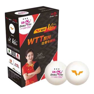 Double Fish V40+ 3*** WTT ITTF 6 мячей (шовный) Официальный мяч туров WTT.