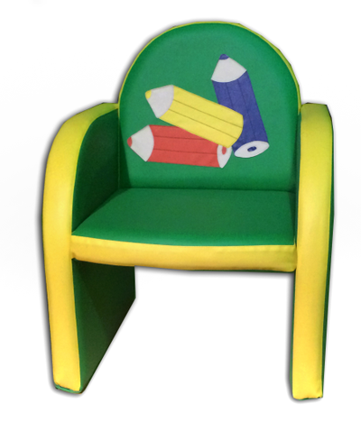 Мягкое каркасное кресло с аппликацией