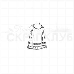 Штамп винтажный с маечкой из журнала мод