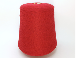 Бобинная пряжа  весовая полушерсть 32/2 100гр цвет 8385 красный