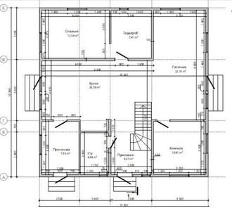 Двухэтажный каркасный дом с пятью спальнями 190м² (SK70)