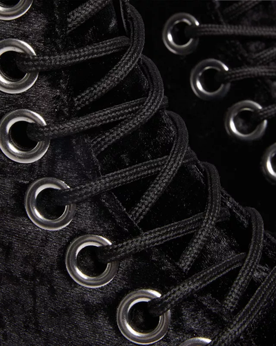 Dr Martens Vegan Jadon Max Crushed Velvet Platforms Black