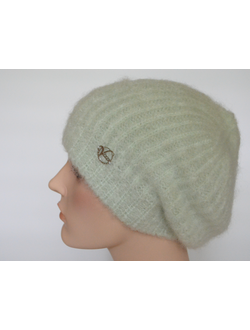 Мятный вязаный женский берет Vizio Италия 6946 BO фото